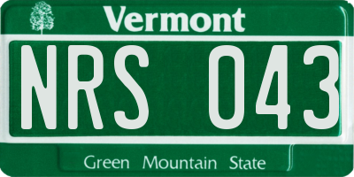 VT license plate NRS043