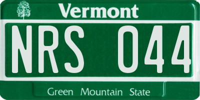 VT license plate NRS044
