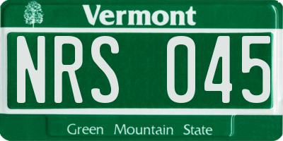 VT license plate NRS045