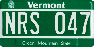 VT license plate NRS047
