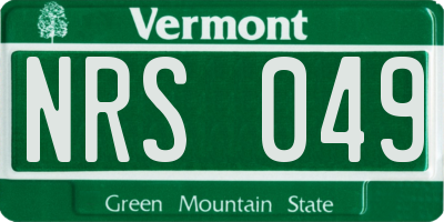 VT license plate NRS049