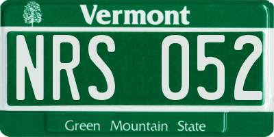 VT license plate NRS052