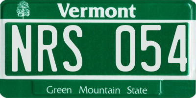 VT license plate NRS054