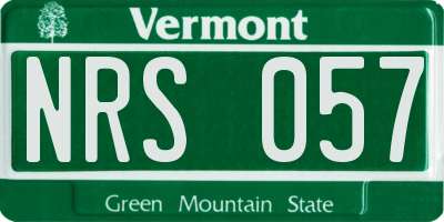VT license plate NRS057
