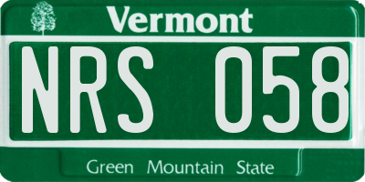 VT license plate NRS058