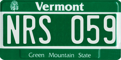 VT license plate NRS059