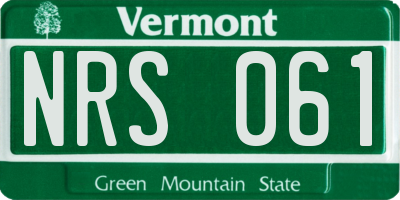 VT license plate NRS061