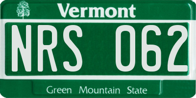 VT license plate NRS062