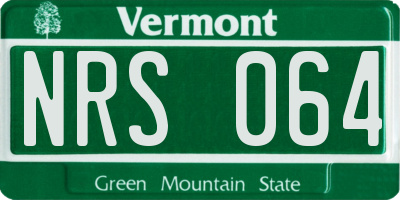 VT license plate NRS064