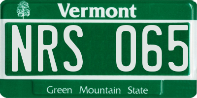 VT license plate NRS065
