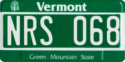 VT license plate NRS068