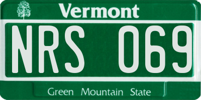VT license plate NRS069