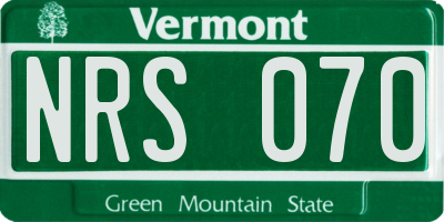 VT license plate NRS070