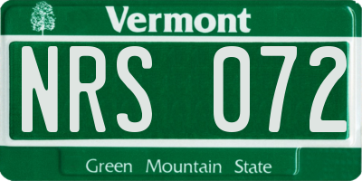 VT license plate NRS072
