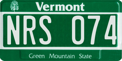VT license plate NRS074