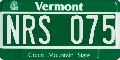 VT license plate NRS075