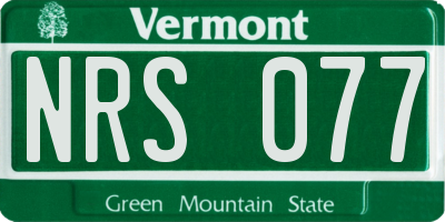 VT license plate NRS077