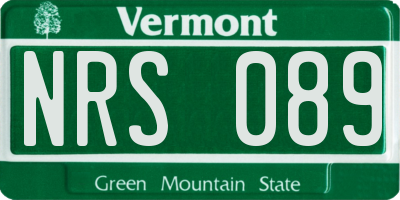 VT license plate NRS089