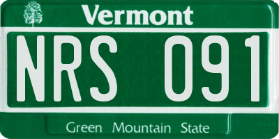VT license plate NRS091