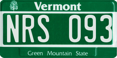 VT license plate NRS093