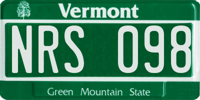 VT license plate NRS098