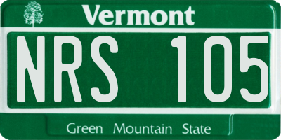 VT license plate NRS105