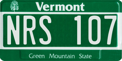 VT license plate NRS107