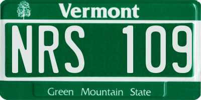 VT license plate NRS109