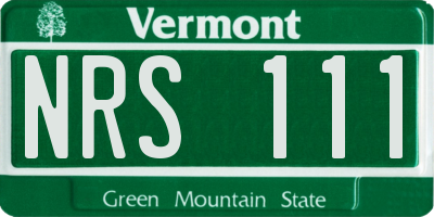 VT license plate NRS111