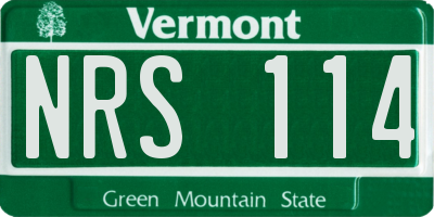 VT license plate NRS114