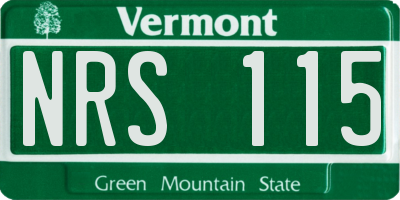 VT license plate NRS115