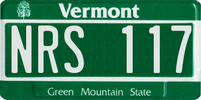 VT license plate NRS117