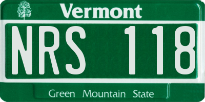 VT license plate NRS118