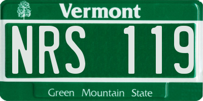 VT license plate NRS119