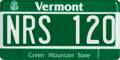 VT license plate NRS120