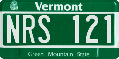 VT license plate NRS121