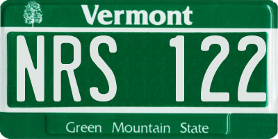 VT license plate NRS122