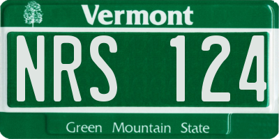 VT license plate NRS124