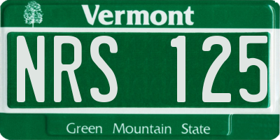 VT license plate NRS125