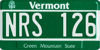VT license plate NRS126
