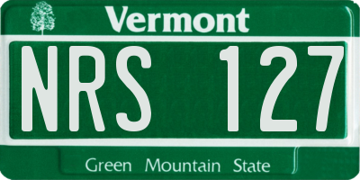 VT license plate NRS127