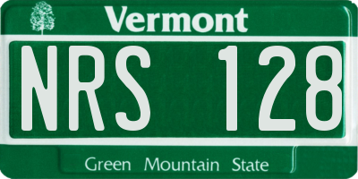 VT license plate NRS128