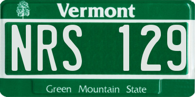 VT license plate NRS129