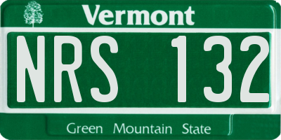 VT license plate NRS132