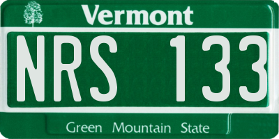 VT license plate NRS133
