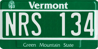 VT license plate NRS134