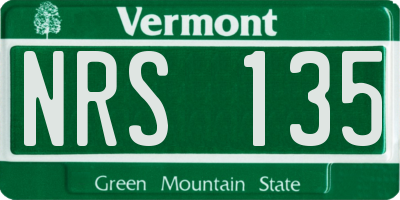 VT license plate NRS135