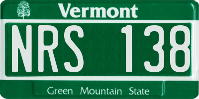 VT license plate NRS138