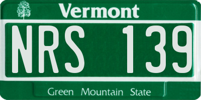 VT license plate NRS139