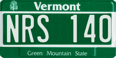 VT license plate NRS140